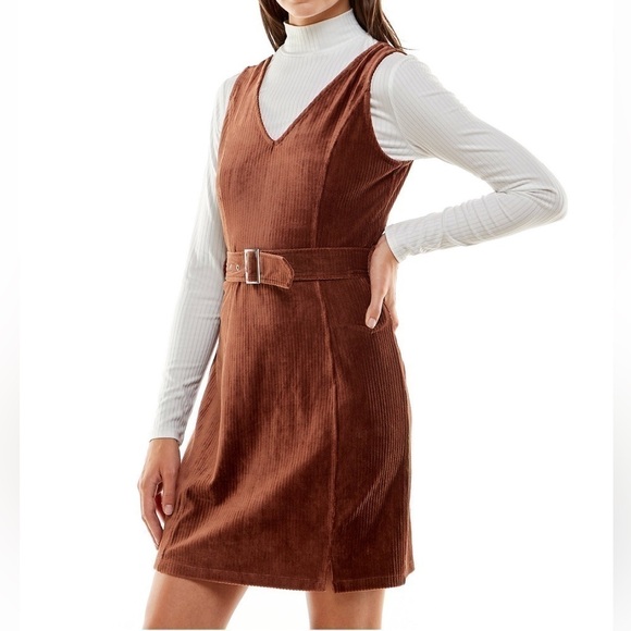 Planet Gold Belted Sweater & Dress Set. Brown/White. Size- Large NWT - Picture 3 of 5